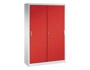 C+P Sportgerteschrank, 1950x1200x400mm, Korpus RAL 7035 Lichtgrau, Front RAL 3020 Verkehrsrot