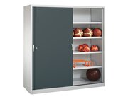 C+P Sportgerteschrank, 1950x1900x600mm, Korpus RAL 7035 Lichtgrau, Front RAL 7016 Anthrazitgrau