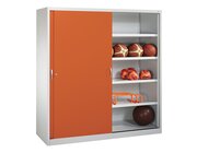 C+P Sportgerteschrank, 1950x1900x600mmKorpus RAL 7035 Lichtgrau, Front RAL 2004 Reinorange