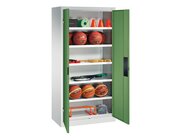 C+P Sportgerteschrank, 1950x930x500mm, Korpus RAL 7035 Lichtgrau, Front RAL 6011 Resedagrn