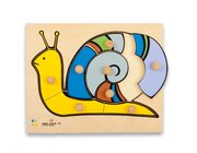 Holz-Puzzle Schnecke mit groen Griffen, ab 2 Jahre