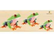 Holz-Puzzle Gre und Tiefe 4er Set: Ente, Hase, Katze, Frosch