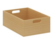 Materialkasten flach, Hhe 12 cm, Buche natur