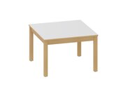 Quadrattisch 80 x 80 cm, Tischplatte wei, Hhe 53 cm, Filzgleiter