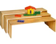 Stapelbnke-Set 3-teilig, Buche massiv