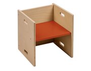 Kubenstuhl - 36 x 36 cm, Sitzflche: Indischrot
