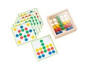 Mosaikbox mit bunten Kringeln, Legespiel mit Aufgabenkarten
