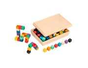 100 Steckwrfel in 10 Farben in Box aus RE-Wood