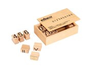 Zahlenstempel 0 - 9 in Holzbox mit Deckel
