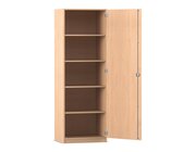 Flexeo Hochschrank Buche hell, 1 Drehtr, 4 Fachbden 190 x 64,1 cm, Transchlag rechts, 50 cm tief