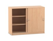 Flexeo Schiebetrenschrank mit 6 Fchern, Buche hell, 38 cm tief