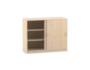 Flexeo Schiebetrenschrank, Ahorn, 6 Fcher, Mittelwand, HxBxT 99,1 x 126,4 x 58 cm