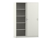 Flexeo Schiebetrenschrank mit 10 Fchern, wei, 48 cm tief
