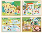 Kooperations-Puzzles - Set mit 4 Puzzles fr das Puzzeln zu zweit, 3-6 Jahre