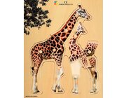 Holz-Puzzle realistisch Giraffe, Mutter mit Jungtier, ab 2 Jahre