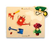 Holz-Puzzle Garten mit groen Griffen, ab 3 Jahre