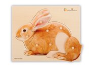 Holz-Puzzle Hase mit groen Griffen, ab 2 Jahre