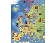 Leinenkarte in Schulausfhrung, Kinderkarte Europa