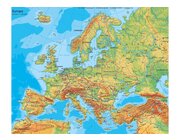 Leinenkarte in Schulausfhrung, Leinenkarte Europa physisch