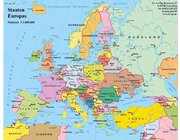 Leinenkarte in Schulausfhrung, Leinenkarte Europa politisch