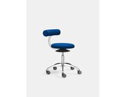 Lffler AOGO Drehhocker mit ERGO-TOP und Rckenbgel, Stoff blau, Sitzhhe 46-57 cm