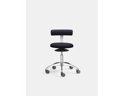 Lffler AOGO Drehhocker mit ERGO-TOP und Rckenbgel, Stoff schwarz, Sitzhhe 46-57 cm