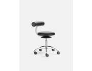 Lffler AOGO Drehhocker mit ERGO-TOP und Rckenbgel, Kunstleder schwarz, Sitzhhe 46-57 cm