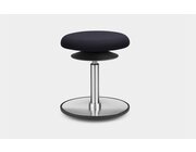 Lffler ERGO TOP Hocker 42-57 cm, Stoff Rappenschwarz B20 mit Bodenwippe Alu poliert, Sitzflche 37 cm, Gasfeder Alu poliert