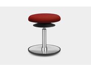 Lffler ERGO TOP Hocker 42-57 cm, Kunstleder rot mit Bodenwippe Aluminium poliert, Sitzflche 30 cm, Gasfeder Alu poliert