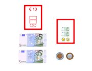 Geldbeträge darstellen Set 1, 25 Auftragskarten in Kunststoffbox, 6-11 Jahre
