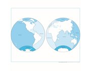 Kontrollkarte Ozeane: beschriftet, Englische Version, ab 5 Jahre