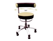 Sanus Gesundheitsstuhl  36-43 cm, Kunstleder beige/schwarz, mit Rollstopp