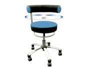 Sanus Gesundheitsstuhl  42-51 cm, Stoff blau/schwarz, mit Brorollen