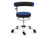 Sanus Gesundheitsstuhl  36-43 cm mit h�henverstellbarer Lehne, Stoff blau/schwarz, mit Rollstopp