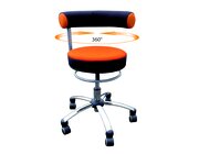 Sanus Gesundheitsstuhl  46-54 cm, Stoff orange/schwarz, mit Gleiter