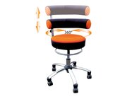 Sanus Gesundheitsstuhl  42-51 cm mit hhenverstellbarer Lehne, Stoff orange/schwarz, mit Rollstopp