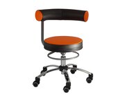 Sanus-Gesundheitsstuhl 42-51 cm, Kunstleder orange/schwarz, Rollen mit Feststeller