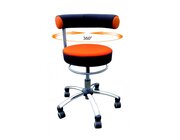 Sanus Gesundheitsstuhl 42-51 cm, Stoff orange/schwarz, mit Bürorollen