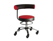 Sanus Gesundheitsstuhl 36-43 cm, Stoff rot/schwarz, mit Bürorollen