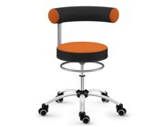 Sanus Gesundheitsstuhl 36-43 cm, Stoff orange/schwarz, Rollen mit Feststeller
