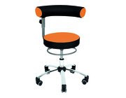 Sanus-Gesundheitsstuhl 36-43 cm mit hhenverstellbarer Lehne, Kunstleder orange/schwarz, mit Brorollen