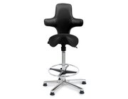 Sanus Brostuhl Variowip Hochstuhl, Sattel, Leder, 58-85 cm, schwarz, Furing, auf Gleitern