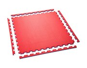 Fallschutzmatte Standard, Puzzlematte rot-blau, 100x100 cm