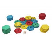 Mathespiel - Zahlenburg Hexagon aus RE-Wood, im Karton mit Anleitung