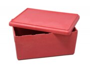RE-Wood Box mit Deckel 25 x 18 x 11,5 cm - 4 l, rot, im Karton