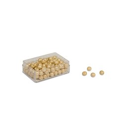 Kunststoffdose mit 100 goldenen Einerperlen - lose Perlen, Glas