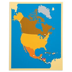 Montessori Puzzlekarte Nordamerika