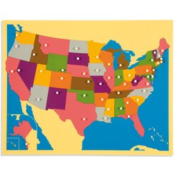 Montessori Puzzlekarte Vereinigte Staaten von Amerika, ab 5 Jahre
