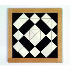 Magisches Mosaik schwarz-wei, geometrisches Puzzlespiel