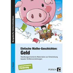 Einfache Mathe-Geschichten: Geld, Buch, 1.-4. Klasse